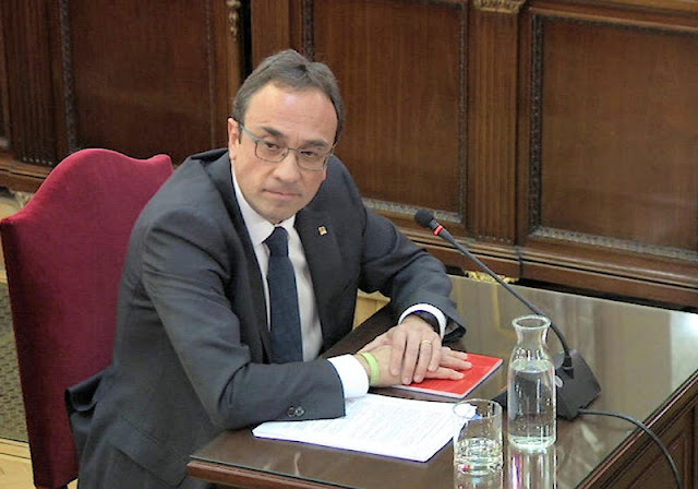 Josep Rull Andreu, durante su declaración (Foto de Internet)