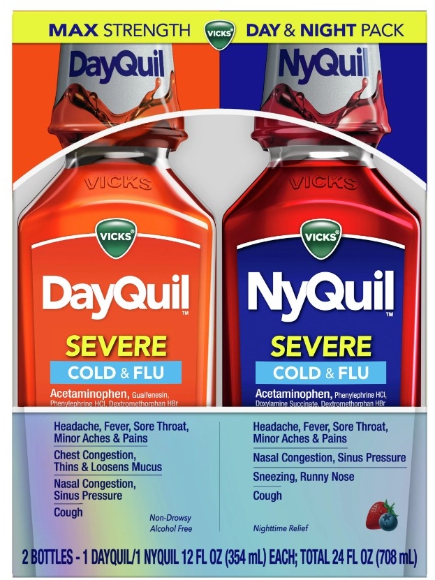 dayquil美国白加黑感冒药糖浆 vicks-dayquil-nyquil-cold-flu-medicine