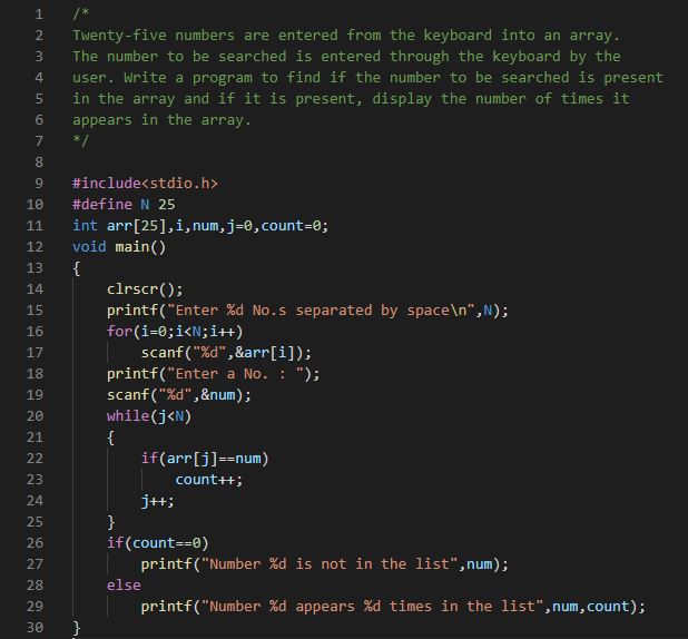let us c chapter 8 array problem 1