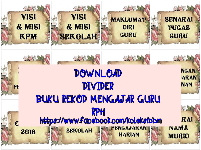 Koleksi Bahan Bantu Belajar (BBM): DOWNLOAD  DIVIDER BUKU 