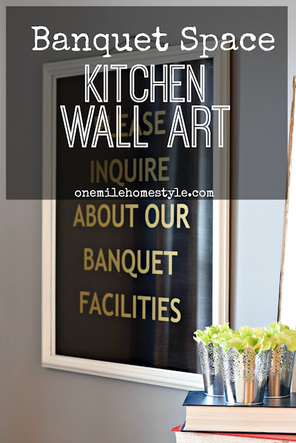 Not your usual kitchen art! Fun banquet space art for any kitchen. - One Mile Home Style