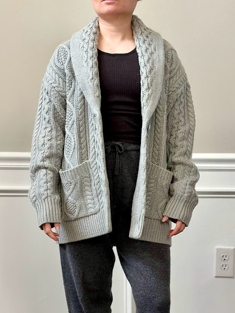 Banana Republic Size S Gray 100% Cashmere Split Bell Sleeve Cardigan Sweater