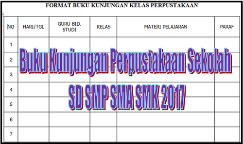 Contoh Buku Kunjungan Perpustakaan Sekolah SD SMP SMA SMK