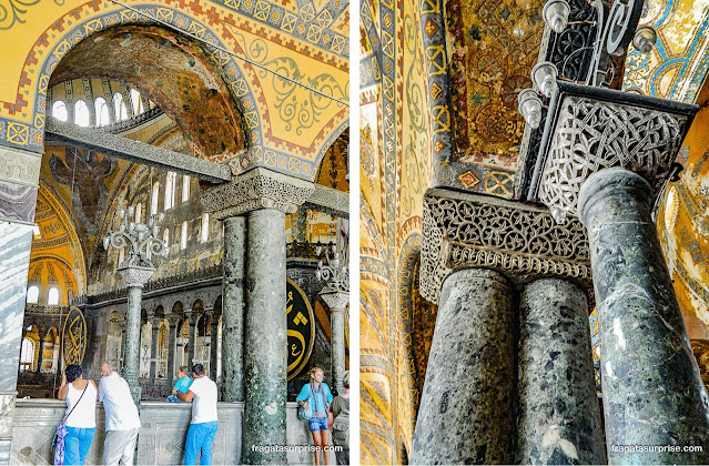 Decoração da galeria superior da Basílica de Santa Sofia, em Istambul