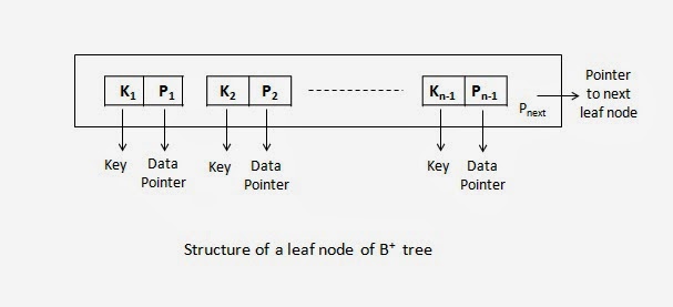 Structure of a leaf node of B+ tree