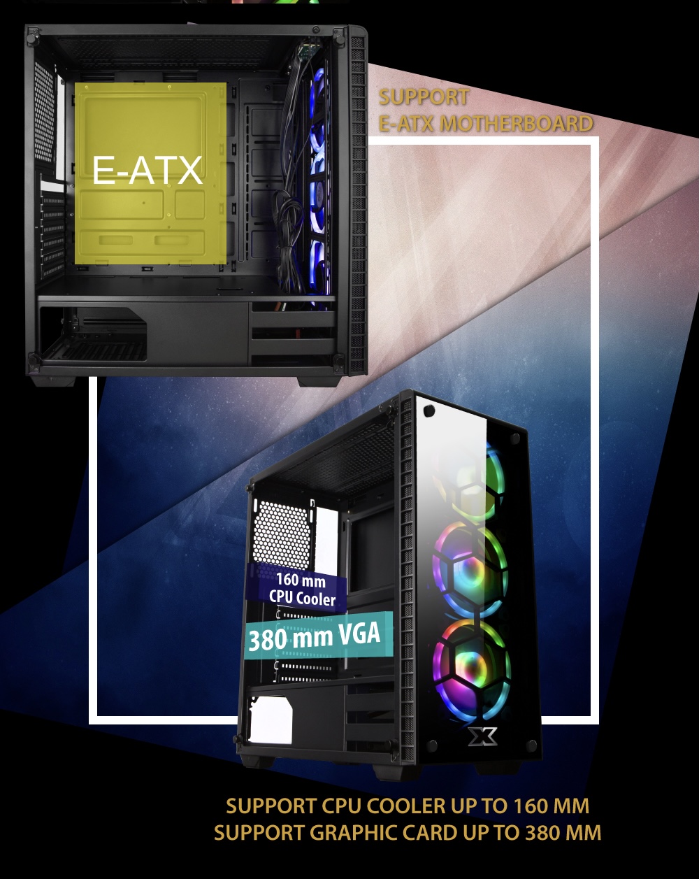 case xigmatek hỗ trợ mainboard