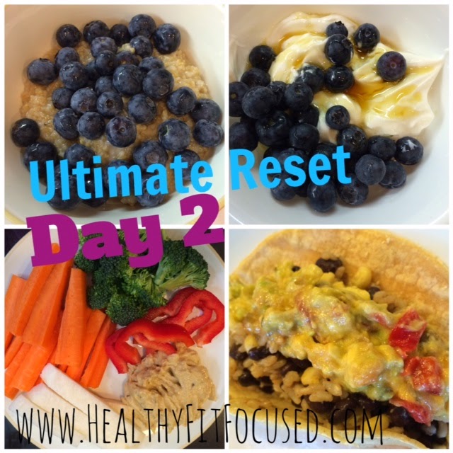 Day 2 meals on Ultimate Reset, www.HealthyFitFocused.com