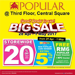 Popular Bookstore Great Deal Craze Big Sale at Central Square Sungai Petani (28 April - 1 May 2017)