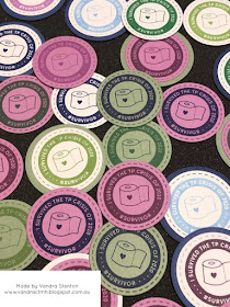 #CTMHVandra, Colour Dare Challenge, color dare, toilet paper, magnet, circles, stitched thin cuts, thin cuts, National Scrapbooking Month, CC7213, purple, green, blue, Survivor, gifts, papercraft, 