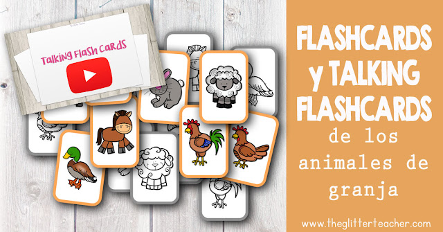 Tarjetas de vocabulario y Talking Flash cards de los animales de granja