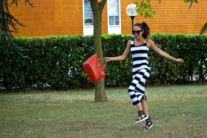 striped maxi dress