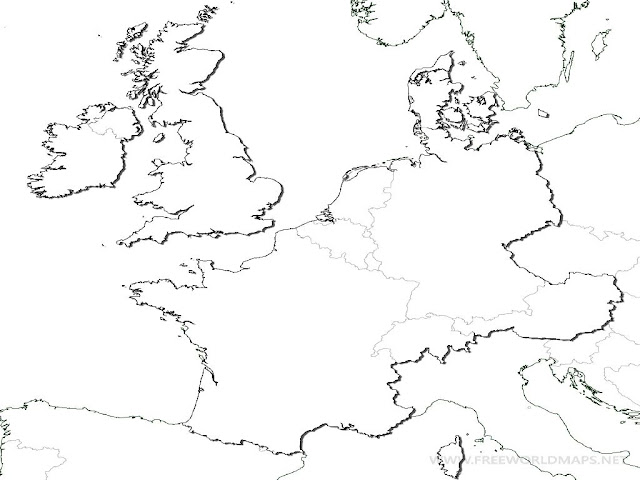Blank Map Western Europe 