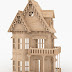 Gothic house made of wood MDF, 3D puzzles, Puzzle made laser or router