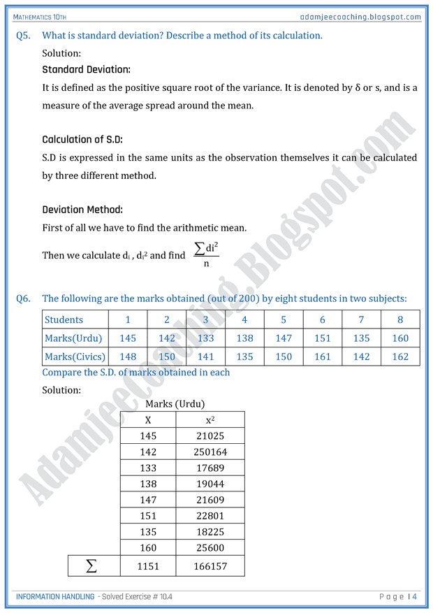 information-handling-exercise-10-4-mathematics-10th