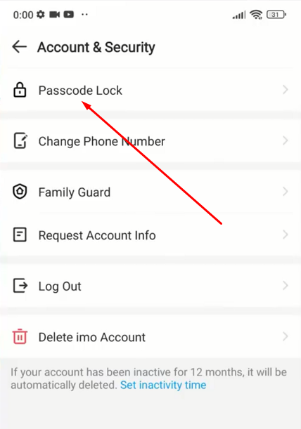 imo passcode lock