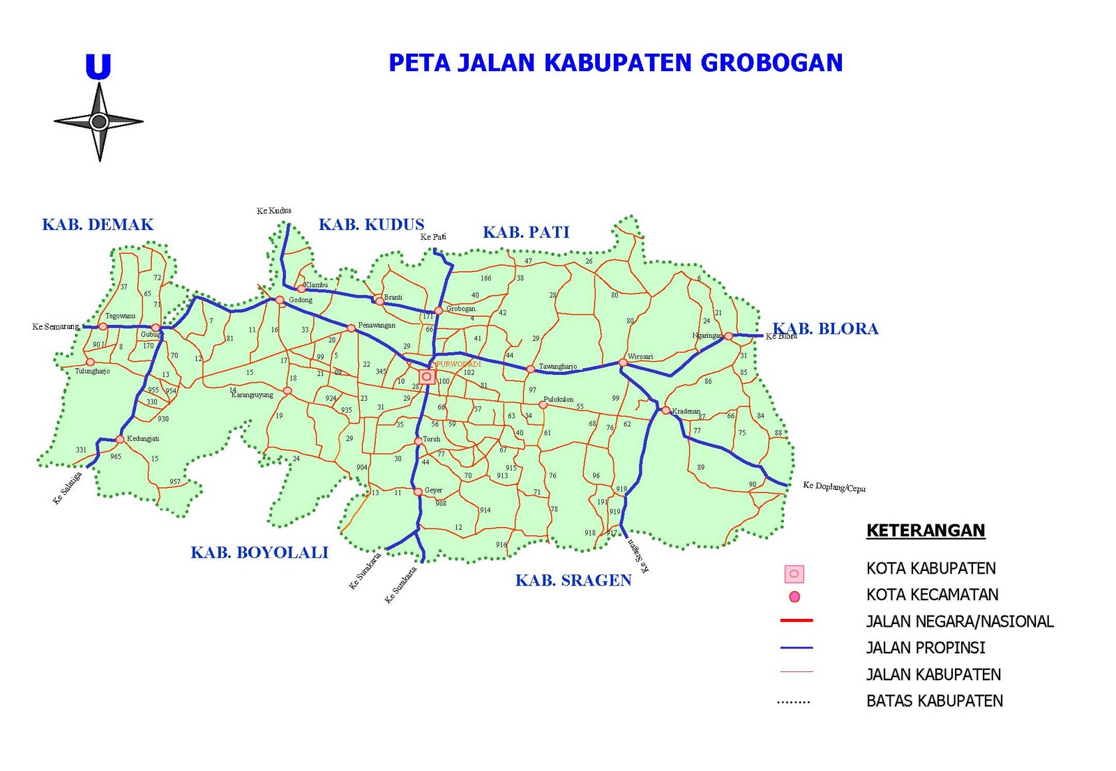 Peta Kota: Peta Kabupaten Grobogan