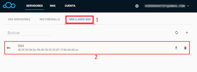 Clouding.io: Mis Llaves SSH.