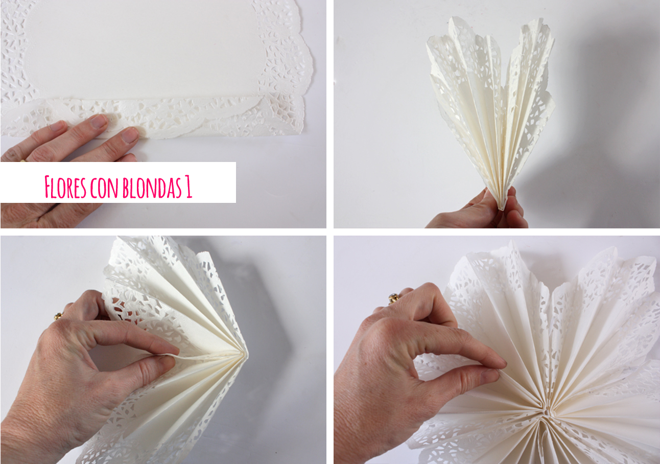 DIY Flores hechas con blondas de papel