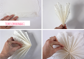 DIY Flores hechas con blondas de papel
