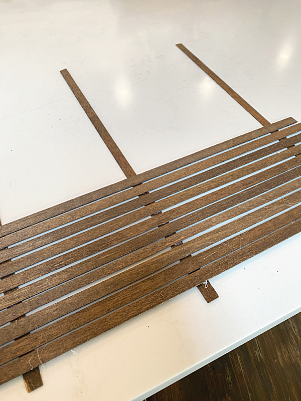 wooden slats laid out in rectangle