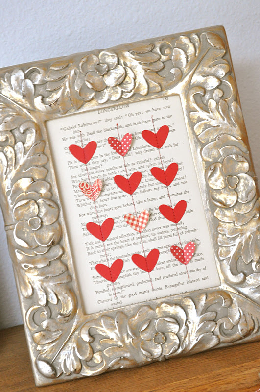  framed  hearts valentine decor  tutorial  Little Birdie 