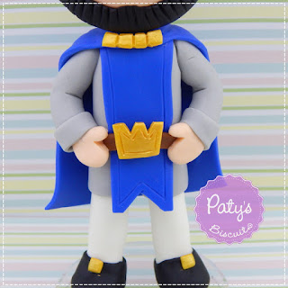 Miniatura Rei Azul - Clash Royale - Topo de bolo para festa Infantil - biscuit