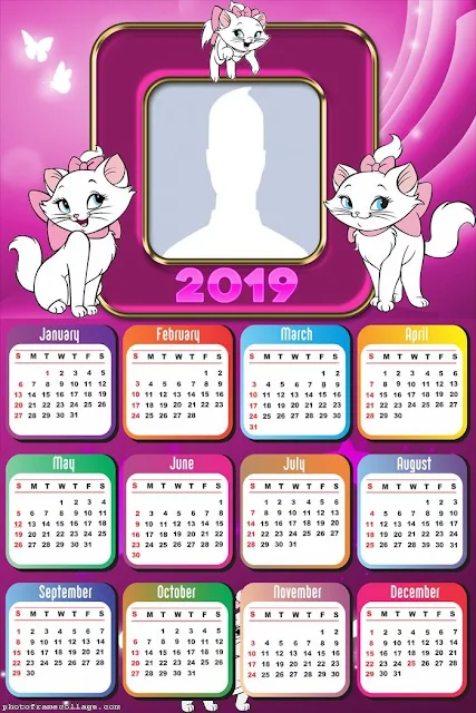 Marie 2019 Free Printable Calendar. 