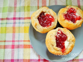 These 4 ingredient Cherry Cream Cheese Danish Muffins are the perfectly holiday festive weekend breakfast & come together in less than 25 minutes.