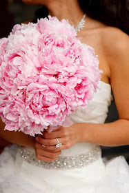 Pink peony wedding bouquet