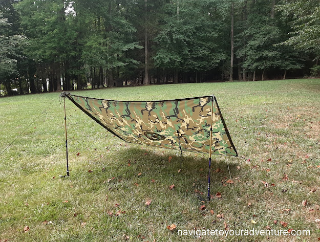 Military Poncho Shelter Configurations Using Trekking Poles