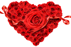 Images of Red Hearts with Flowers.
