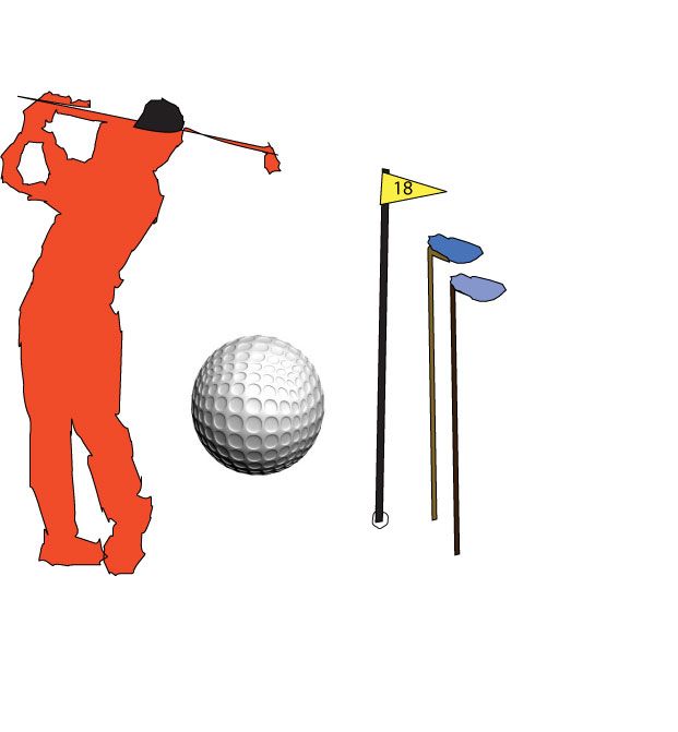 golf swing silhouette. New Word Art created using