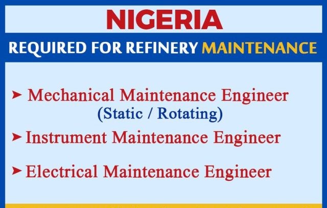 Wanted for Nigeria - Refinery Maintenance