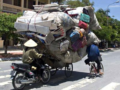 Funny vehicle ride only in Vietnam