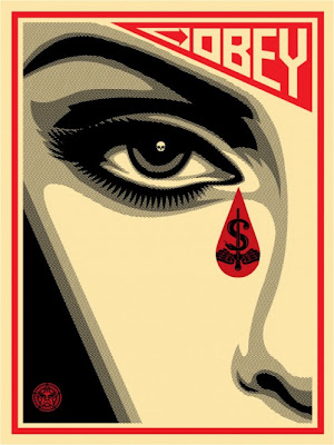 OBEY Giant - Cream Eye Alert Screen Print by Shepard Fairey