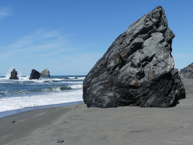 pointy rocks on and off shore