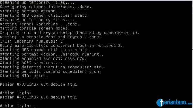 Cara Install Debian 6 Squeeze Berbasis Text CLI Lengkap Dengan Gambar - Feriantano.com