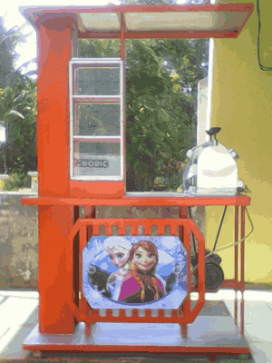Modifikasi mesin dan stand rak meja penjual  air peras tebu  