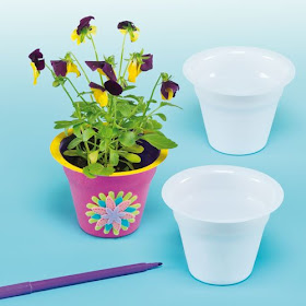 Girl Scout Founders Day craft-paint or color these flower pots and plant with daisy seeds.