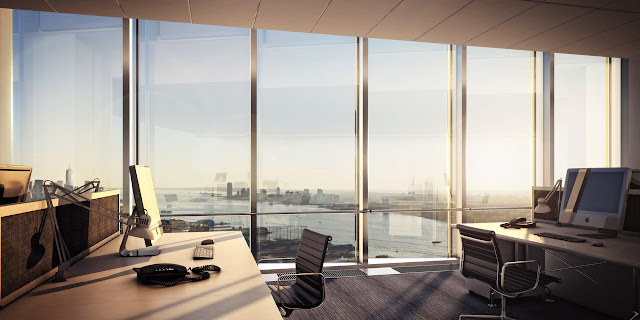 Picture of New Jersey and Hudson River from the office in south tower