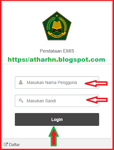 Cara mengatasi Data Login Tidak Valid, Error dan NSM Tidak Ditemukan Pada Emis Online