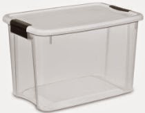 <br />Sterilite 19859806 30-Quart Ultra Latch Box, White Lid See-Through Base with Titanium Latches, 6-Pack