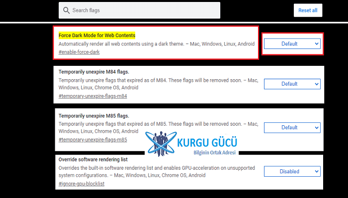 Chrome İle Tüm İnternet Sitelerini Karanlık Modda Kullanma