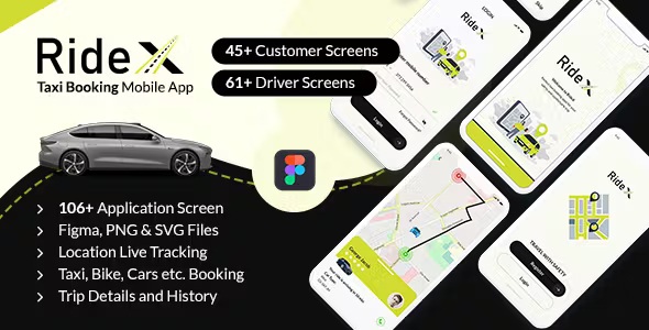 Best Taxi Booking Figma Mobile App Template