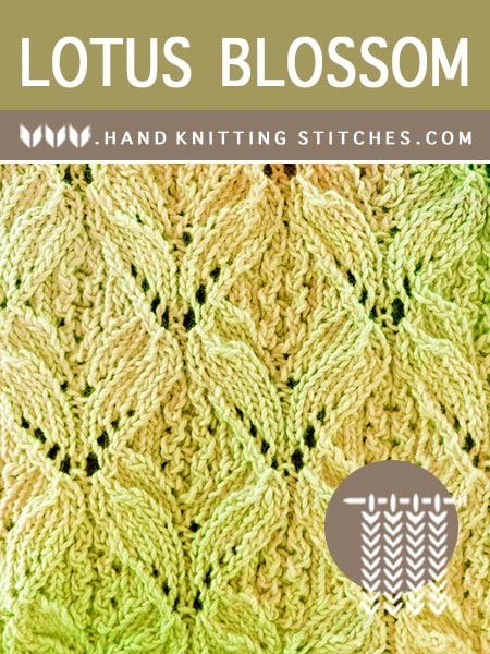 Lotus Blossom Lace Pattern - Hand Knitting Stitches