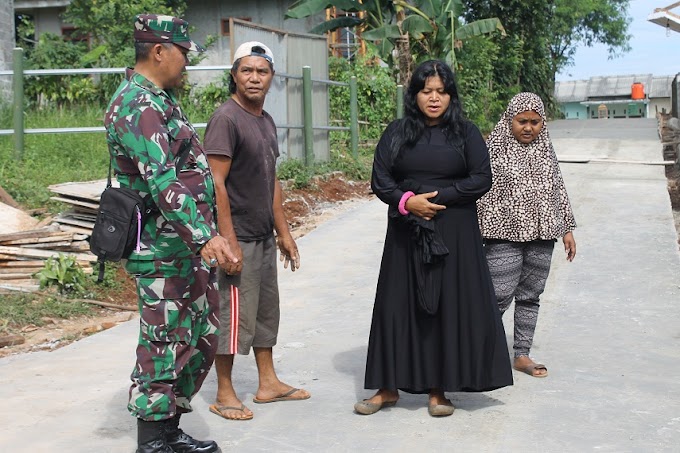 Jalan Makam Kopo Makin Ramai Setelah Dibeton TNI