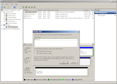 Tampilan SSD V-GEN Platinum 512GB Terdeteksi Unformatted di Disk Management