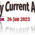 26 January 2023 Current Affairs 