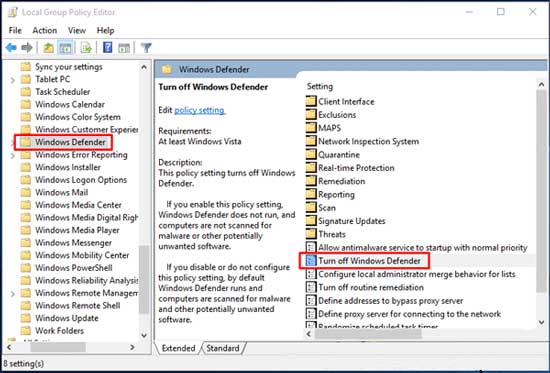 Cara mematikan WIndows Defender pada Windows 10