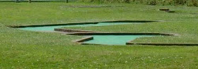 Minigolf course at the Recreation Ground in Stratford-upon-Avon, Warwickshire